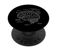 Diagrama de anatomía de neurociencia de áreas funcionales del Cerebro PopSockets PopGrip Adhesivo