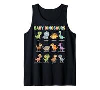 Diagrama de Aprendizaje de Dinosaurios bebés para niños Lindos Nombres de Dinosaurios Camiseta sin Mangas