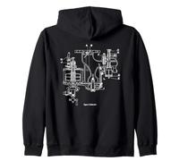 Diagrama de carburador vintage - Gráfico de motor de automóvil y motocicleta Sudadera con Capucha