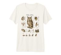 Diagrama de guía de Campo Vintage anatomía búho Arte de la Naturaleza Camiseta Premium