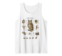 Diagrama de guía de Campo Vintage anatomía búho Arte de la Naturaleza Camiseta sin Mangas