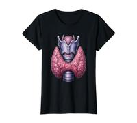 Diagrama de ilustración médica de endocrinología de anatomía tiroidea Camiseta gráfica económica, Mujer, Negro, M