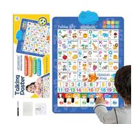 Diagrama de pared del alfabeto | Juguete interactivo bilingüe parlante | Carteles educativos de música en español e inglés para niños | Edad 3-8 Aula de desarrollo del idioma Preescolar