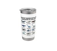 Diagrama de reptiles marinos antiguos criaturas marinas prehistóricas Vaso térmico de acero inoxidable de doble pared