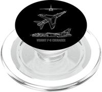 Diagrama del avión a reacción Estadounidense Vought F-8 PopSockets PopGrip para MagSafe