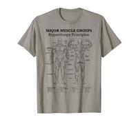 Diagrama Divertido del Entrenamiento del Levantamiento de Hipertrofia de los Grupos musculares del Gimnasio Camiseta