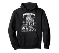 Diagrama Educativo del león Africano Panthera Leo Sudadera con Capucha
