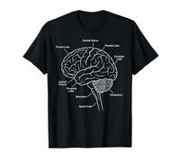 Diagrama etiquetado de neurociencia anatomía del Cerebro Humano Camiseta