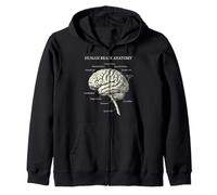 Diagrama etiquetado de neurociencia de anatomía del Cerebro Humano Sudadera con Capucha