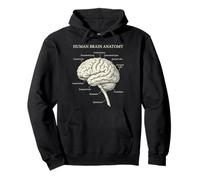 Diagrama etiquetado de neurociencia de anatomía del Cerebro Humano Sudadera con Capucha
