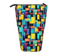 Diagrama geométrico cuadrado expandible con soporte para lápices, tela Oxford multidiseño, altura ajustable, bolsa de cosméticos multiusos