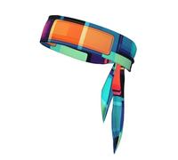 Diagrama geométrico cuadrado para la cabeza, pañuelo ligero con impresión completa para ejercicio y deportes