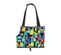 Diagrama geométrico cuadrado pequeño transportador de mascotas adecuado para centros comerciales, aviones, autobuses y metro