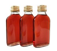 DIAH DO IT AT HOME 10 botellas vacías de vidrio de 100 ml y tapones de rosca dorados para llenarlo tú mismo, almacenamiento de ginebra de vino