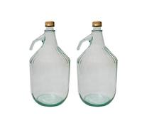 DIAH DO IT AT HOME 2 x 5 L grandes de vidrio con tapas de rosca a prueba de fugas, recipientes de fermentación reutilizables Demijohn para vino casero, sidra dura, licores y almacenamiento de líquidos