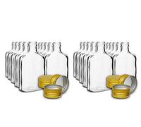 DIAH DO IT AT HOME 24 botellas de bolsillo de 100 ml con tapas de rosca doradas para vino, whisky o licores