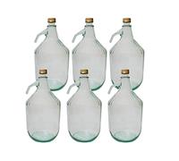 DIAH DO IT AT HOME 6 x 5 litros grandes de vidrio con tapas de rosca a prueba de fugas, recipientes de fermentación reutilizables Demijohn para vino casero, sidra dura, licores y almacenamiento de