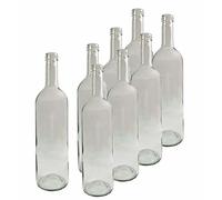 DIAH DO IT at Home Botellas de vino de cristal burdeos de 0,75 L (750 ml) para elaboración de vino casero (24 botellas de vino transparentes)