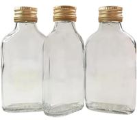 DIAH DO IT AT HOME Botellas vacías de vidrio de 100 ml con tapones de rosca dorados para llenarlo tú mismo, almacenamiento, vino, ginebra, cerveza casera (juego de 100)