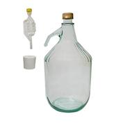DIAH DO IT AT HOME Demijohn - Carboa de fermentación de vidrio de 5 L con tapón de rosca y cierre de aire y tapón para almacenamiento de vinos de sidra