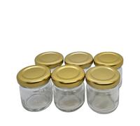 DIAH DO IT AT HOME Tarro de cristal pequeño de 40 ml con tapa dorada para almacenar especias, frutas secas y miel, paquete de 40