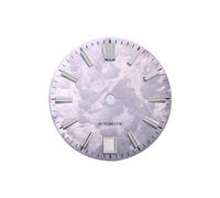 Dial Sakura de 28,5mm, sin Resorte Rosa Lume for Movimiento NH35, Texto GS Mod, Ventana Fecha a Las 6 en Punto, SKX007, 1 ud(Lilac,6o Clock no Logo)