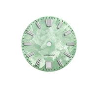 Dial Sakura de 28,5mm, sin Resorte Rosa Lume for Movimiento NH35, Texto GS Mod, Ventana Fecha a Las 6 en Punto, SKX007, 1 ud(Light Green,6o Clock no Logo)