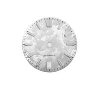 Dial Sakura de 28,5mm, sin Resorte Rosa Lume for Movimiento NH35, Texto GS Mod, Ventana Fecha a Las 6 en Punto, SKX007, 1 ud(White,3o Clock no Logo)