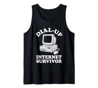 Dial-Up Internet Survivor - Novedad sarcástica Divertida Camiseta sin Mangas