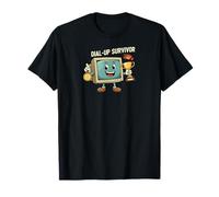 Dial-Up Survivor Retro Computer Internet Nostalgia Camiseta