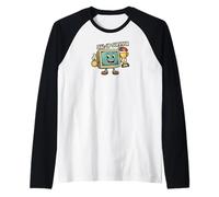 Dial-Up Survivor Retro Computer Internet Nostalgia Camiseta Manga Raglan