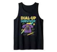 Dial Up Survivor Retro, Humor de Internet de los 90 Camiseta sin Mangas