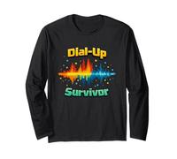 Dial-Up Survivor Retro Internet Nostalgia tecnológica de los 90 Manga Larga