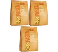 Dialsi Macarrones de Arroz Integral Sin Gluten Pack 3x400g Pasta Vegana 100% Integral Rica en Fibra Textura Al Dente Apta para Celíacos