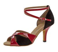 Diamant 141-058-400, Zapatos de Baile de salón Mujer, Mehrfarbig (Negro/Rojo), 37 1/3 EU