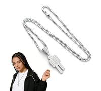 Diamant halsketting, boswicht-halsketting, halsketting, diamant-paar hanger, zilver, 1 stuk, Brons, M