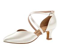 Diamant - Mujeres Zapatos de Baile 107-068-092 - Saten Blanco - 5 cm Latino [UK 3,5]
