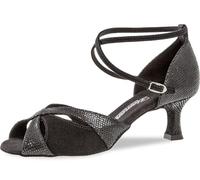 Diamant Mujeres Zapatos de Baile 141-077-084 - Ante Negro/Estampado en pitón Negro - 5 cm Flare [UK 6,5]