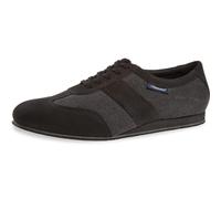 Diamant Zapatillas de Baile para Hombre 123-425-563 - Piel/Textil Negro - Suela de Piel Rugosa Continua - tacón de cuña de 1,5 cm - Fabricado en Alemania, Negro y Gris, 41 EU