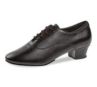 Diamant Zapatillas para Mujer 185-234-560-A - Piel Negro - Cubana de 3,7 cm - Suela Partida - Ante - Talla: UK 6,5