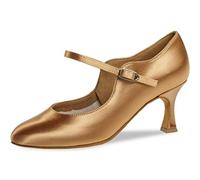 Diamant Zapatos de Baile Ladies 050-085-087 - Satén Bronce - 6,5 cm Flare - Edición Especial - Suela de Ante - Talla: UK 6