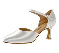Diamant - Zapatos de Baile para Mujer 051-085-092 - Blanco Satinado - 6,5 cm - Fabricado en Alemania, Blanco, 42 2/3 EU