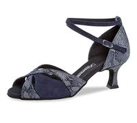 Diamant Zapatos de Baile para señoras 141-077-534 - Ante Azul/Estampado de pitón - 5 cm Flare - Edición Especial - Talla: UK 4