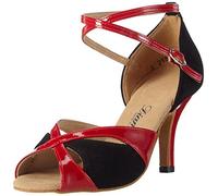 Diamant141-058-400 - Zapatillas de Baila Moderno y Jazz Mujer, Mehrfarbig (Negro/Rojo), 44