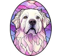 Diamante Adultos Kits Arte, Animal Golden retriever Dog Kits de Pintura Diamante 5D Niños Principiantes, DIY Redondo Completo Perforador Cristal Arte Cruz Costura, Decor Pared Hogar 50 x 70cm F-141
