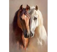 Diamante Adultos Kits Arte, Animales y caballos Kits de Pintura Diamante 5D Niños Principiantes, DIY Redondo Completo Perforador Cristal Arte Cruz Costura Artesanías, Decor Pared Hogar 70 x 90cm F-155