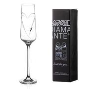 DIAMANTE Copa de champán de cristal Prosecco - Just for You - Corazones - Flauta de champán individual lista para regalo con cristales de Swarovski y caja de regalo (1122.411.00)