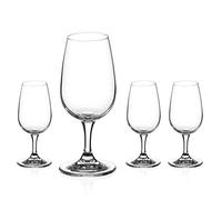 DIAMANTE Copas de Oporto o copas de cata de vino, colección Auris, cristal sin decorar, juego de 4 copas de degustación estandarizadas