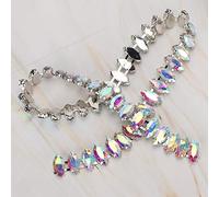 Diamante de imitación colorido, cadena de diamantes de resina, diamantes de imitación marquesa duraderos de 7x15 mm, cadena de diamantes, brillante para coser ropa de decoración