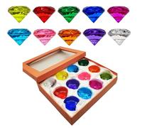 Diamante de Juguete,Gema Acrílica,Cristal Diamante Colores,Diamantes Artificiales,Juego de Diamantes de Colores Transparentes,para Favores de Fiesta,Semana Santa,Navidad,Acuario